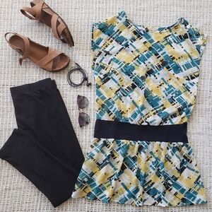 George Multicolor Abstract Tunic Top